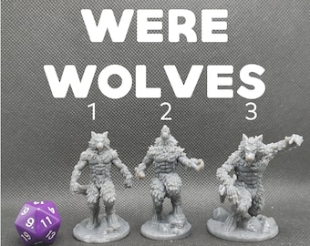 Pack of Werewolves / Wolfmen - Brayan Nafarrate - D&D Dungeons and Dragons / Pathfinder Tabletop Miniature Monsters