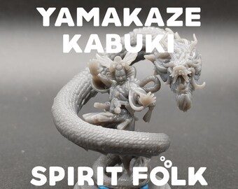 Yamakaze Kabuki Spirit Folk - Dragon Trapper's Lodge - D&D Dungeons and Dragons / Pathfinder Tabletop Miniature Character