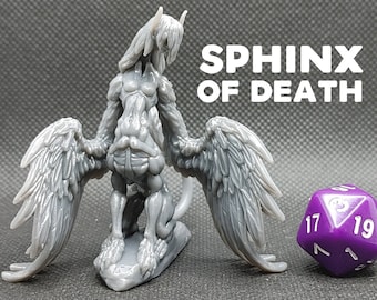 Sphinx of Death / Madness - Printed Obsession - Undead Creature - D&D Dungeons and Dragons / Pathfinder Tabletop Miniature Monster