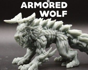 Armored Wolf / Raiju Thunder Beast - Hunting Party - Printed Obsession - D&D Dungeons and Dragons / Pathfinder Tabletop Miniature Monster