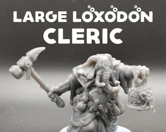 Large Loxodon Cleric - Printed Obsession - D&D Dungeons and Dragons / Pathfinder Tabletop Miniature Monsters