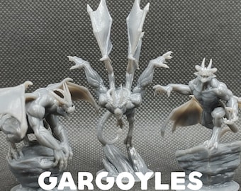 Gargoyle Set / Earth Elementals / Statues - Dragon Trapper's Lodge - D&D Dungeons and Dragons / Pathfinder Tabletop Miniature Monster