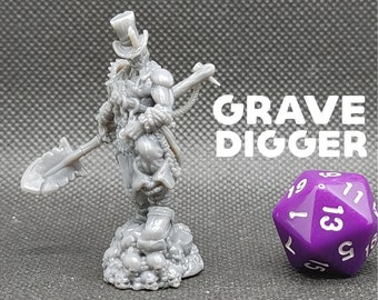 The Grave Digger - Printed Obsession - Undead Hero - D&D Dungeons and Dragons / Pathfinder Tabletop Miniature Monster