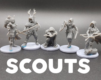 Scouts / Rangers / Highwaymen Set - Into the Woods - Galaad Miniatures - D&D Dungeons and Dragons / Pathfinder Tabletop Miniature Characters