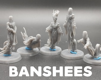 Banshees - Wailing Ghosts - Monolith Arts - Lost Souls - D&D Dungeons and Dragons / Pathfinder Tabletop Miniature Monster Set