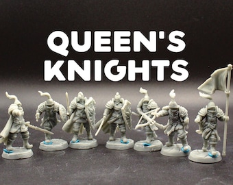 Queen's Knights - Royal Guards - Galaad Miniatures - D&D Dungeons and Dragons / Pathfinder Tabletop Miniature / Wargaming Units