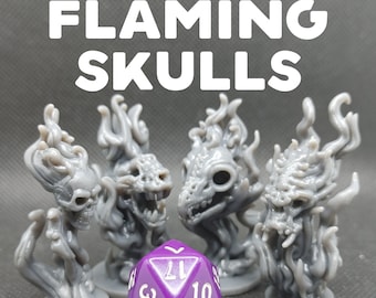 Flaming Skulls - Brayan Nafarrate - D&D Dungeons and Dragons / Pathfinder Tabletop Miniature Monster
