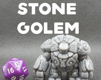 Stone Golem - Printed Obsession - Construct - D&D Dungeons and Dragons / Pathfinder Tabletop Miniature Monster