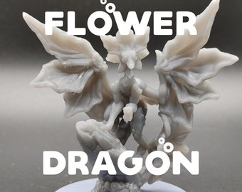 Flower Dragon - Printed Obsession - D&D Dungeons and Dragons / Pathfinder Tabletop Miniature