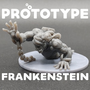 Prototype Frankenstein - Construct Monster - Printed Obsession - D&D Dungeons and Dragons / Pathfinder Tabletop Miniature Monster Boss