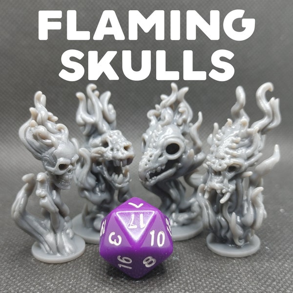 Flaming Skulls - Brayan Nafarrate - D&D Dungeons and Dragons / Pathfinder Tabletop Miniature Monster