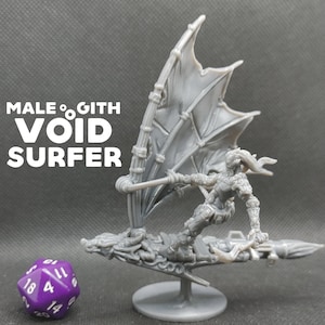 Male Githyanki Void Surfer - Printed Obsession - Gith Void Pirates - D&D Dungeons and Dragons / Pathfinder Tabletop Miniature