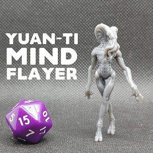 Half Snake Mind Flayer / Serpentfolk Mind Whisperer - Printed Obsession - D&D Dungeons and Dragons / Pathfinder Tabletop Miniature Monster