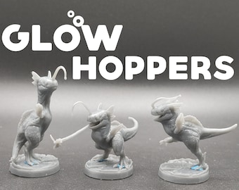 Glow Hoppers - Dragon Trapper's Lodge - D&D Dungeons and Dragons / Pathfinder Tabletop Cute Miniature Swamp Monster Set