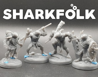 Sharkfolk / Shark Fish Folk Men Sahuagin  - Dragon Trapper's Lodge - D&D Dungeons and Dragons / Pathfinder Tabletop Miniature Monsters