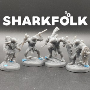 Sharkfolk / Shark Fish Folk Men Sahuagin  - Dragon Trapper's Lodge - D&D Dungeons and Dragons / Pathfinder Tabletop Miniature Monsters