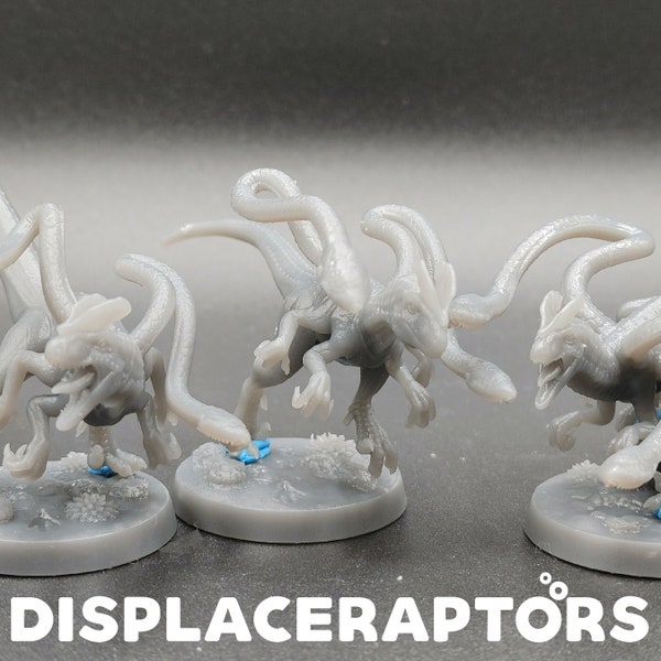 Displaceraptor - Displacer Velociraptors - Dragon Trapper's Lodge - D&D Dungeons and Dragons / Pathfinder Tabletop Miniature Monster Set