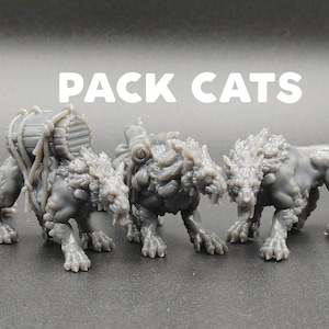 Pack Cats - Printed Obsession - Animal Companion - D&D Dungeons and Dragons / Pathfinder Tabletop Miniature Monster