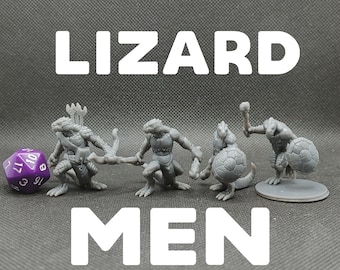 Lizardfolk / Lizardmen - Brayan Nafarrate - D&D Dungeons and Dragons / Pathfinder Tabletop Miniature