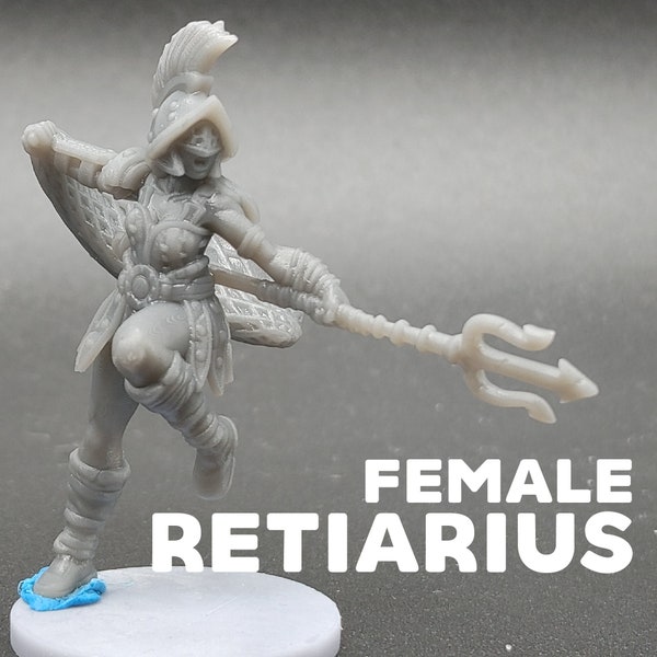 Female Gladiator / Gladiatrix Retiarius - Galaad Miniatures - D&D Dungeons and Dragons / Pathfinder Tabletop Miniature Character