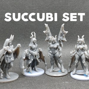 Succubus Set / Succubi - Printed Obsession - Lesser Demons - D&D Dungeons and Dragons / Pathfinder Tabletop Miniature Monsters