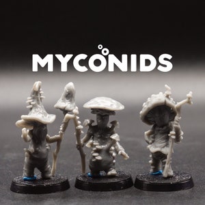 Myconids - Mushroom People - Underdark Fungus Troop - Galaad Miniatures - D&D Dungeons and Dragons / Pathfinder Tabletop Miniature