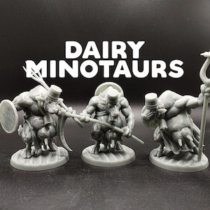 Dairy Minotaurs - Cow Moonotaur - Dragon Trapper&#39;s Lodge - D&D Dungeons and Dragons / Pathfinder Tabletop Miniature Monsters