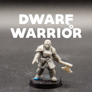Dwarf Warrior - Female Fighter Barbarian Berserker - Galaad Miniatures - D&D Dungeons and Dragons / Pathfinder Tabletop Miniature Character