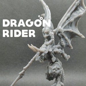 Dragon Rider - Printed Obsession - D&D Dungeons and Dragons / Pathfinder Tabletop Miniature Monsters