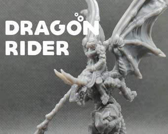 Dragon Rider - Printed Obsession - D&D Dungeons and Dragons / Pathfinder Tabletop Miniature Monsters