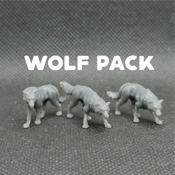 Wolf pack - Printed Obsession - D&D Dungeons and Dragons / Pathfinder Tabletop Miniature Monster
