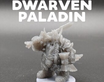 Paladín enano - Luchador enano - Gremio de aventureros - CastNPlay - D&D Dungeons and Dragons / Pathfinder Tabletop Personaje en miniatura