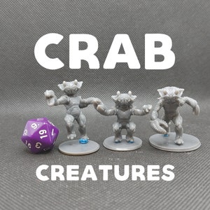 Crab Creature Set / Crab Men - Brayan Nafarrate - D&D Dungeons and Dragons / Pathfinder Tabletop Miniature Monsters