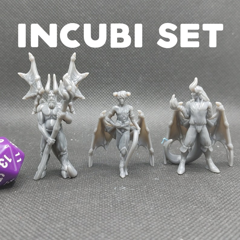 Incubus Set / Incubi Printed Obsession Lesser Demons D&D Dungeons and Dragons / Pathfinder Tabletop Miniature Monsters image 1