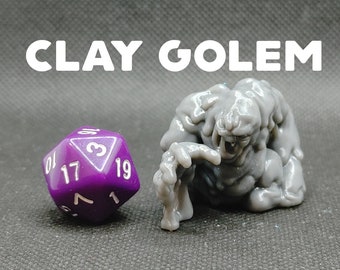 Clay Golem - Printed Obsession - Construct - D&D Dungeons and Dragons / Pathfinder Tabletop Miniature Monster