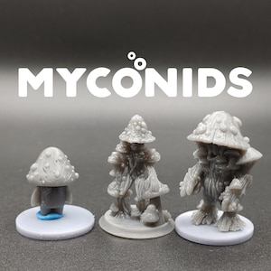 Myconids - Mushroom People - Brayan Nafarrate - D&D Dungeons and Dragons / Pathfinder Tabletop Miniature