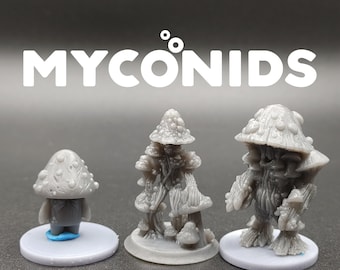 Myconids - Mushroom People - Brayan Nafarrate - D&D Dungeons and Dragons / Pathfinder Tabletop Miniature