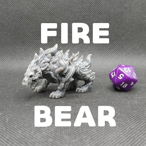 Fire Bear - Printed Obsession - Elemental Creature - D&D Dungeons and Dragons / Pathfinder Tabletop Miniature