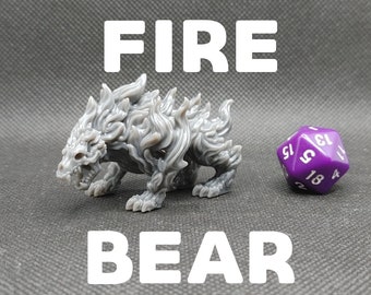 Fire Bear - Printed Obsession - Elemental Creature - D&D Dungeons and Dragons / Pathfinder Tabletop Miniature