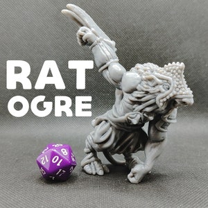 Rat Ogre - Brayan Nafarrate - D&D Dungeons and Dragons / Pathfinder Tabletop Miniature, Rat Army, Ratfolk Boss Monster