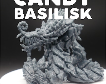 Candy Basilisk - Sweet Lizard - Goblin Candy Makers - Printed Obsession - D&D Dungeons and Dragons / Pathfinder Tabletop Miniature Monster