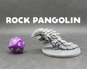 Rock/Magma Pangolin - Printed Obsession - Elemental Creature - D&D Dungeons and Dragons / Pathfinder Tabletop Miniature