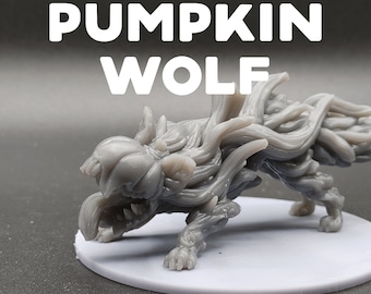 Pumpkin Wolf - Halloween Pumpkin Dog - Printed Obsession - D&D Dungeons and Dragons / Pathfinder Tabletop Miniature Monster