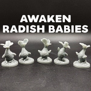 Awakened Radish Babies / Cute Radish Plant Leshy - Dragon Trapper&#39;s Lodge - D&D Dungeons and Dragons / Pathfinder Tabletop Miniature Monster