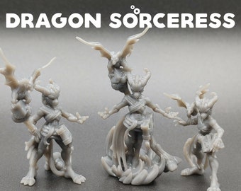 Dragonborn Sorceress - CastnPlay - D&D Dungeons and Dragons / Pathfinder Tabletop Miniature Character