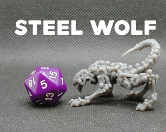 Steel Wolf/Steel Defender Predator - Printed Obsession - Story Teller - D&D Dungeons and Dragons / Pathfinder Tabletop Miniature Monster
