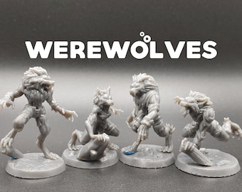 Werewolves - Galaad Miniatures - D&D Dungeons and Dragons / Pathfinder Tabletop Miniature