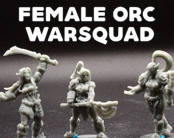 Female Orc Warsquad / Orc Warband - Galaad Miniatures - D&D Dungeons and Dragons / Pathfinder Tabletop Miniature Characters