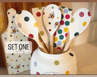 Emma Bridgewater Themed Wooden Decorative Utensils / Spoons / Spatulas