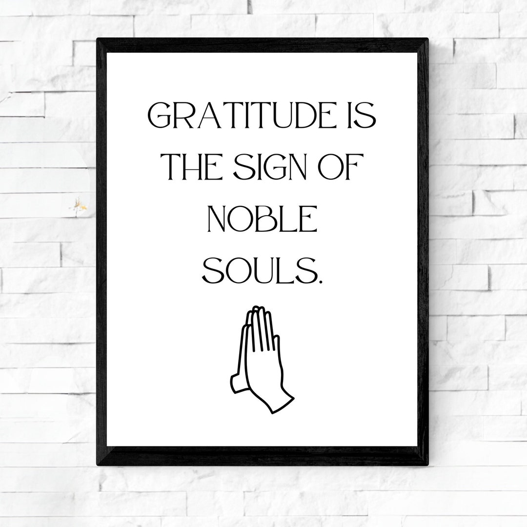 Gratitude Quote Printable Home Decor Wise Saying Wall Art Etsy